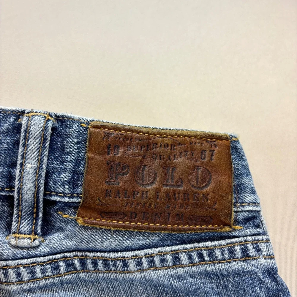 Polo Ralph Lauren Jeans Mens 38x32 Medium Wash Straight Leg Denim Casual A576